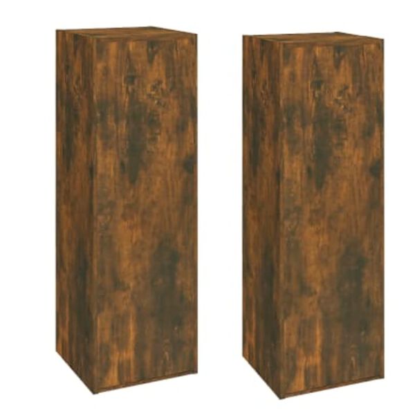 vidaXL Meubles TV 2 pcs Ch&ecirc;ne fum&eacute; 30,5x30x90 cm Bois d'ing&eacute;nierie