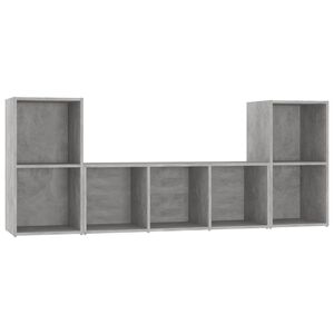 vidaXL Ensemble de meubles TV 3 pcs Gris béton Bois d'ingénierie