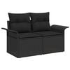 vidaXL Ensemble de canap&eacute; de jardin avec coussin 7 pcs Noir polyrotin