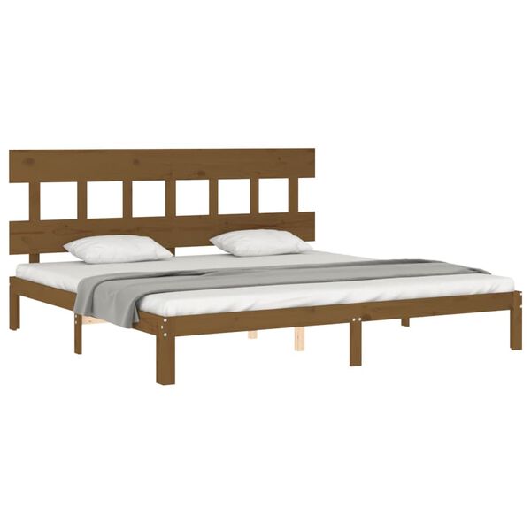 vidaXL Cadre de lit sans matelas marron miel 200x200cm bois pin massif