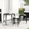 vidaXL Tables gigognes de jardin 3 pcs noir résine tressée