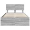 vidaXL Cadre de lit Gris Sonoma 135 x 190 cm Pin massif