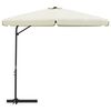 vidaXL Parasol d'ext&eacute;rieur avec m&acirc;t en acier 300 cm blanc sable