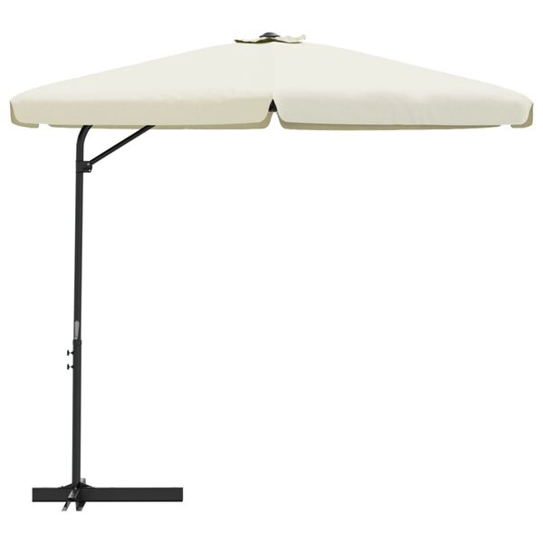 vidaXL Parasol d'ext&eacute;rieur avec m&acirc;t en acier 300 cm blanc sable