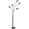 vidaXL Lampadaire 200 cm 5 x E14 Noir et dor&eacute;