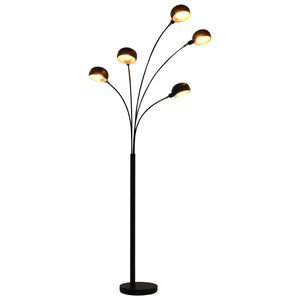vidaXL Lampadaire 200 cm 5 x E14 Noir et dor&eacute;