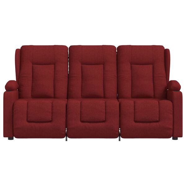 vidaXL Fauteuil de massage inclinable 3 places porte-gobelets bordeaux