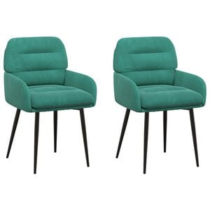 vidaXL Chaises de salle &agrave; manger 2 pc Velours Turquoise