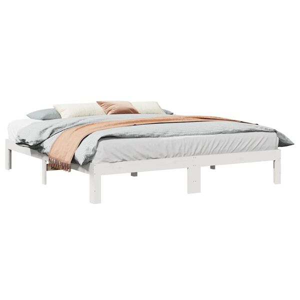 vidaXL Cadre de lit sans matelas blanc 180x200 cm bois massif de pin