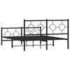 vidaXL Cadre de lit m&eacute;tal sans matelas avec pied de lit noir 135x190cm
