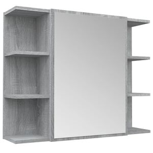 vidaXL Armoire &agrave; miroir de salle de bain Sonoma gris 80x20,5x64cm Bois