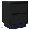 vidaXL Cabinet de chevet 2 pcs Ch&ecirc;ne noir 39 x 34,5 x 50 cm