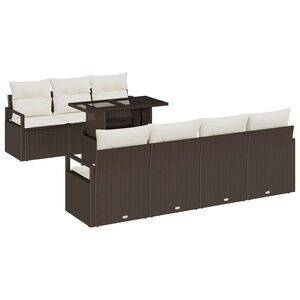 vidaXL Ensemble de canap&eacute; de jardin 8 pcs Marron Poly rotin