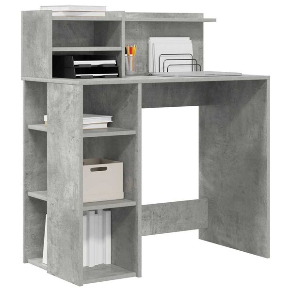 vidaXL Bureau Gris b&eacute;ton 90 x 48 x 101,5 cm Bois d'ing&eacute;nierie