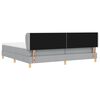 vidaXL Lit &agrave; ressorts avec matelas Gris clair 200 x 200 cm tissu