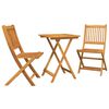 vidaXL Ensemble bistro de jardin 3 pc Marron Bois d'Acacia Massif