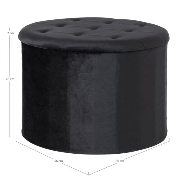 House Nordic Pouf Arya avec rangement Noir