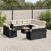 vidaXL Salon de jardin 12 pcs avec coussins noir r&eacute;sine tress&eacute;e
