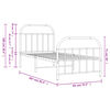 vidaXL Cadre de lit métal sans matelas avec pied de lit noir 80x200 cm