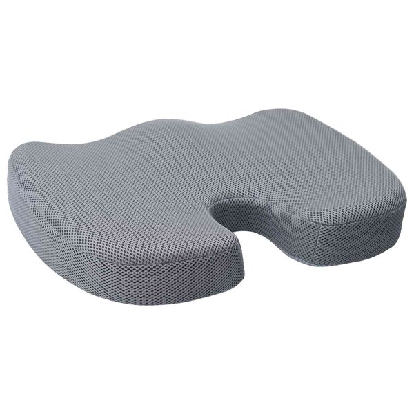 vidaXL Coussin d&rsquo;assise Gris 47 x 37 x 8 cm Mousse &agrave; m&eacute;moire de forme