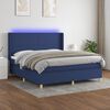 vidaXL Sommier &agrave; lattes de lit matelas et LED Bleu 180x200 cm Tissu