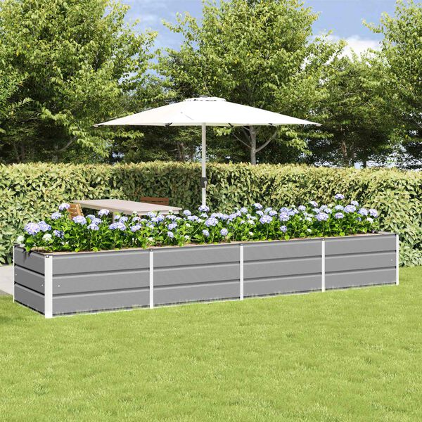vidaXL Jardini&egrave;re Gris clair 320 x 80 x 45 cm Acier