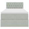 vidaXL Lit de Rangement avec matelas Gris clair 90 x 200 cm Velours