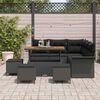 vidaXL Ensemble de canap&eacute; de jardin avec coussin 9 pcs Noir