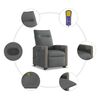vidaXL Fauteuil de massage inclinable Gris fonc&eacute; Tissu