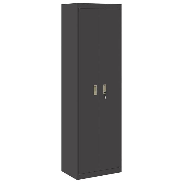 vidaXL Armoire de rangement 2 pcs Noir 60 x 40 x 200 cm Acier