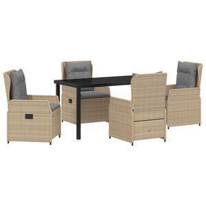 vidaXL Ensemble de salle &agrave; manger pour jardin 5 pcs polyrotin