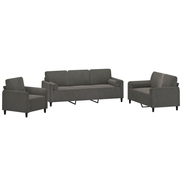 vidaXL Ensemble de canap&eacute;s 3 pcs coussins d&eacute;coratifs et coussins
