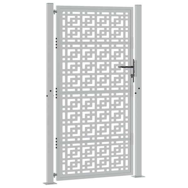vidaXL Portail de jardin 100x175 cm en acier patin&eacute; avec croix