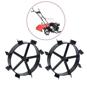 vidaXL Roues m&eacute;talliques pour cultivateur &agrave; essence 6,5 ch 2 pcs