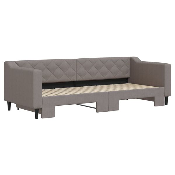 vidaXL Lit de jour avec gigogne sans matelas taupe 80x200 cm