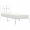 vidaXL Cadre de lit m&eacute;tal sans matelas avec t&ecirc;te de lit blanc 80x200cm
