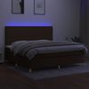 vidaXL Sommier à lattes de lit matelas et LED Marron foncé 200x200 cm
