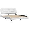 vidaXL Cadre de lit sans matelas Hvar blanc 160x200 cm similicuir