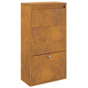 vidaXL Bo&icirc;te de d&eacute;p&ocirc;t de colis Rouill&eacute; 44 x 22 x 82 cm Acier patin&eacute;