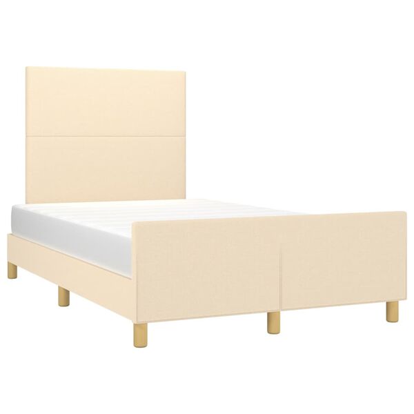 vidaXL Cadre de lit sans matelas cr&egrave;me 120x190 cm tissu