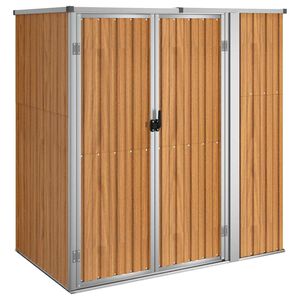 vidaXL Abri &agrave; outils de jardin marron 161x89x161 cm acier galvanis&eacute;