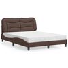 vidaXL Lit avec matelas Hvar marron 140x190 cm similicuir