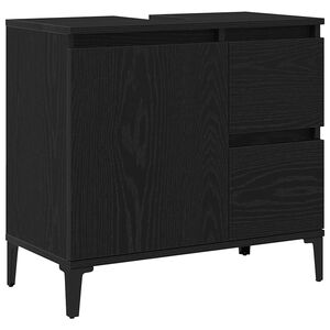 vidaXL Cabinet de salle de bain avec tiroir Ch&ecirc;ne noir 65 x 33 x 60 cm