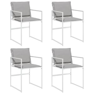 vidaXL Chaises de jardin avec coussins lot de 4 blanc acier/textil&egrave;ne