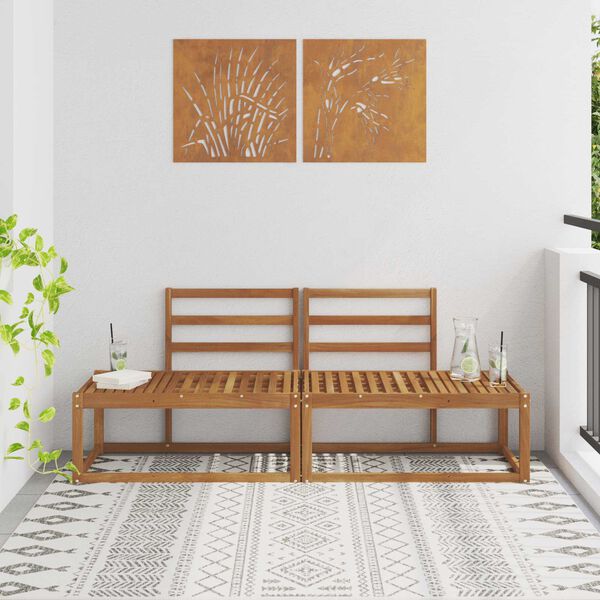 vidaXL Canap&eacute; d'ext&eacute;rieur en bout 2 Pi&egrave;ce Naturel 182,5 x 63 x 73 cm