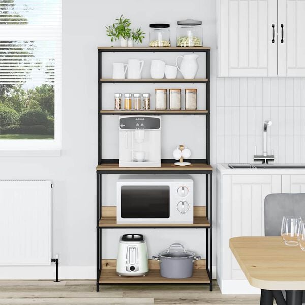 vidaXL &Eacute;tag&egrave;re de cuisine Ch&ecirc;ne artisanal 80 x 40 x 168 cm