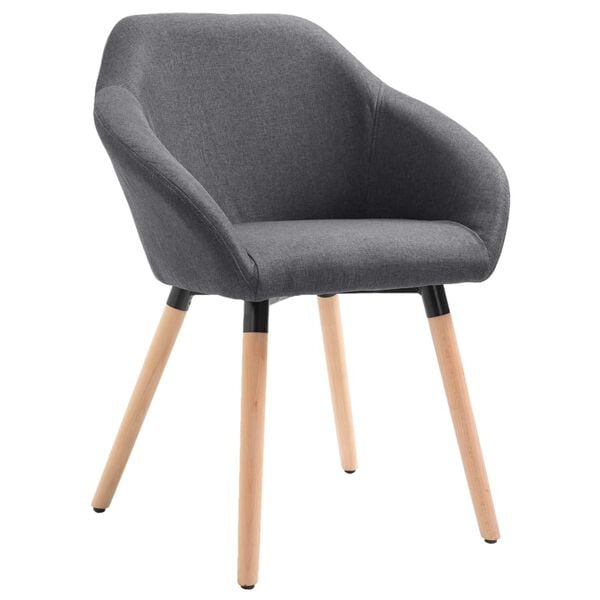 vidaXL Chaises &agrave; manger lot de 6 gris fonc&eacute; tissu