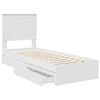 vidaXL Lit de Rangement Blanc 75 x 190 cm Bois d'ing&eacute;nierie