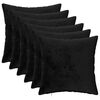 vidaXL Housse de coussin 6 pcs HEERLEN Noir 30 x 30 cm Flanelle
