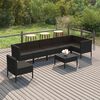 vidaXL Salon de jardin 8 pcs avec coussins r&eacute;sine tress&eacute;e noir